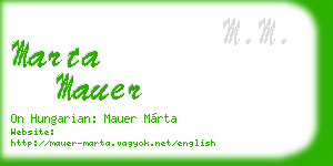 marta mauer business card